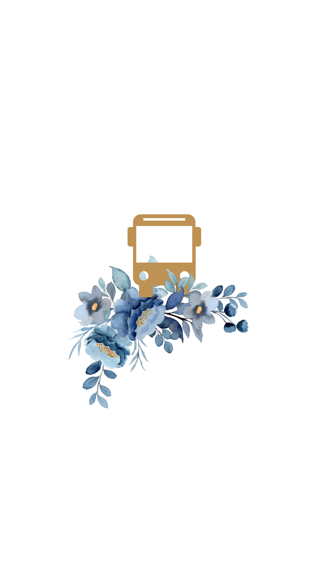 Invitación de boda digital - Blue Serenity - Bus - Vertical