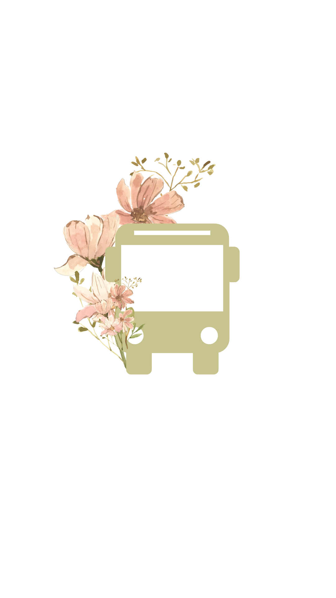 Invitación de boda digital - Floral Vintage - Vertical - Bus