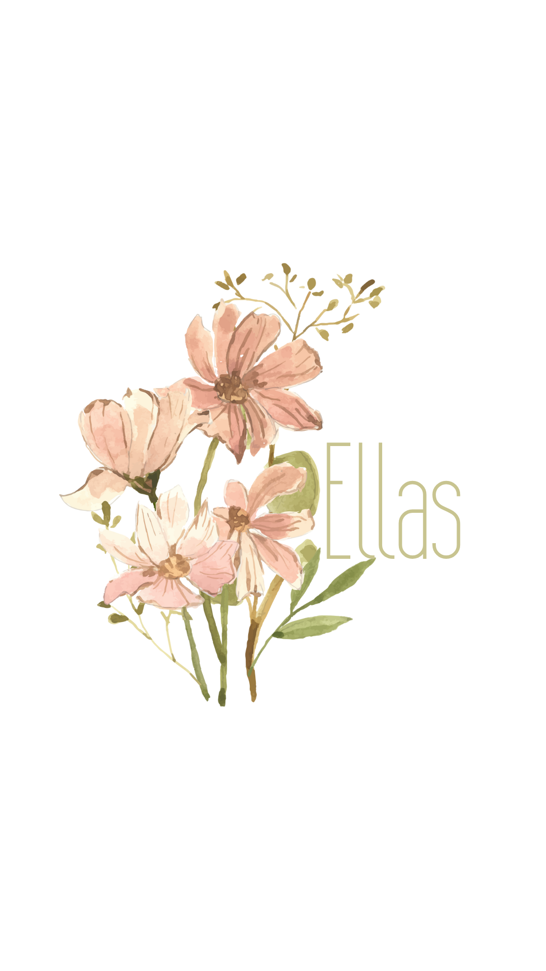 Invitación de boda digital - Floral Vintage - Vertical - Ellas