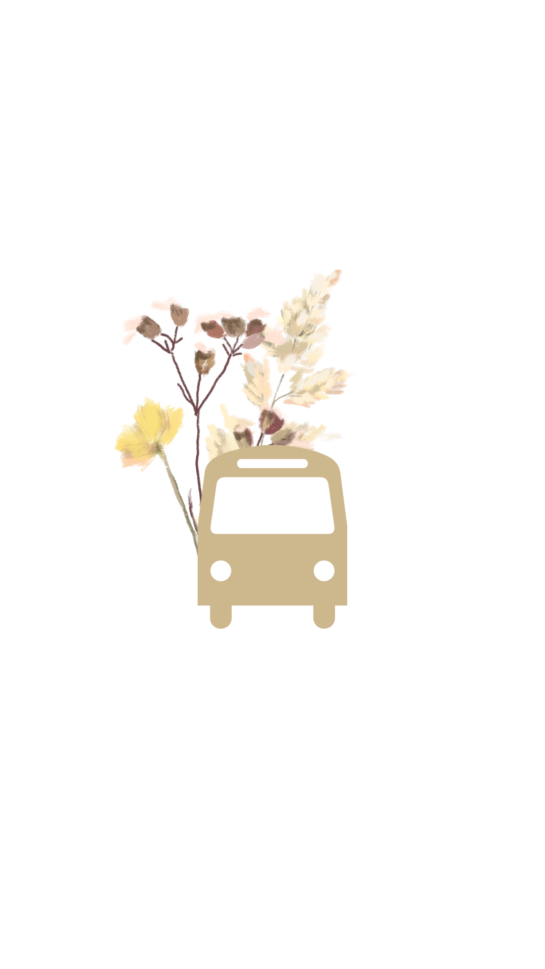 Invitación de boda digital - Golden Fields - Vertical - Bus
