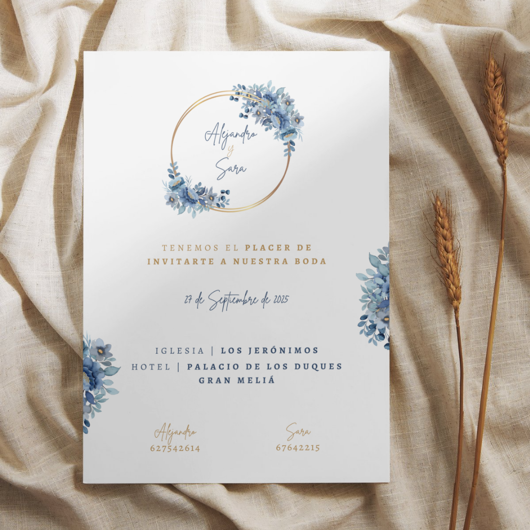 Blue Serenity - Mock up - Complementos - Invitacion impresa vertical