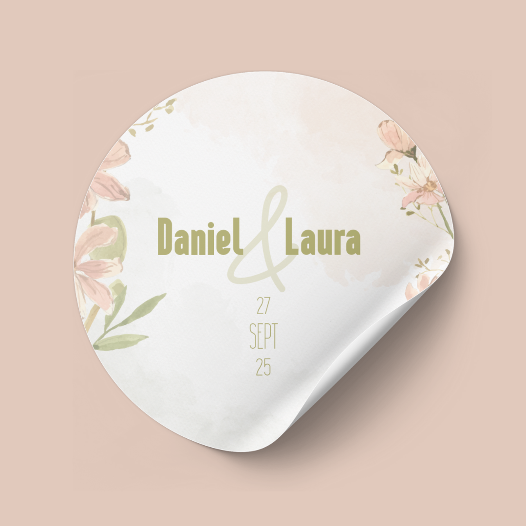 Floral Vintage - Complementos - Mock up - Pegatina