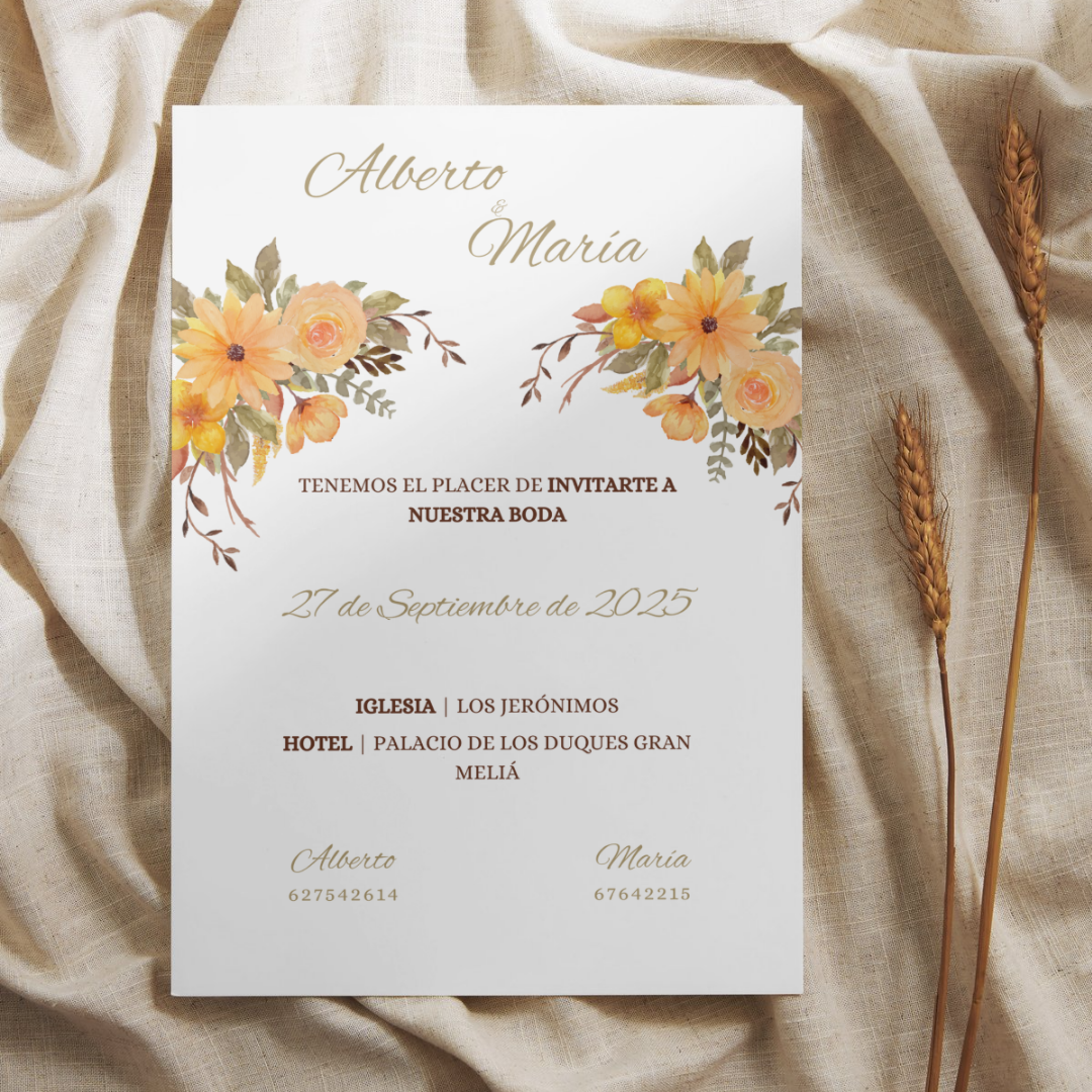 Golden Fields - Complementos - Mock up - Invitacion impresa vertical