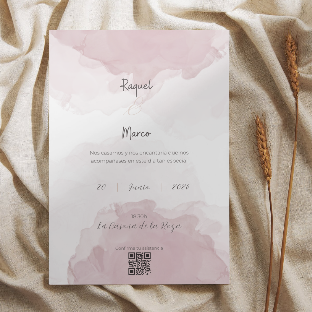 Invitación de boda en papel Haze Revealed