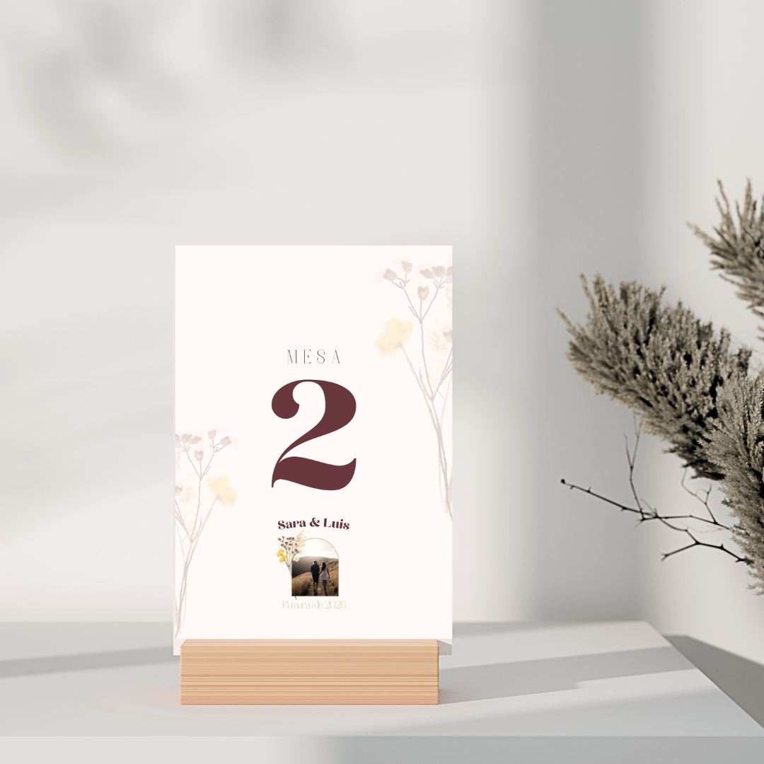 Rustic Love - Complementos - Mock up - Número de mesa