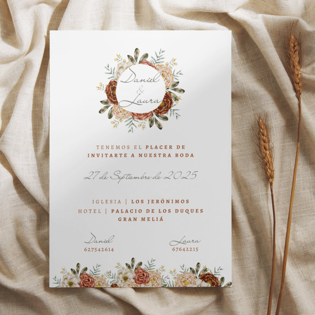 Timeless Love - Complementos - Mock up - Invitacion impresa vertical