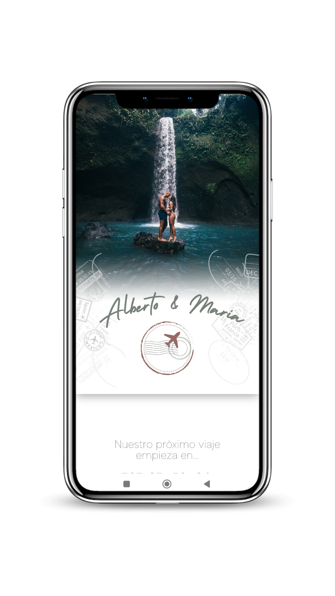 Invitación de boda digital para viajeros